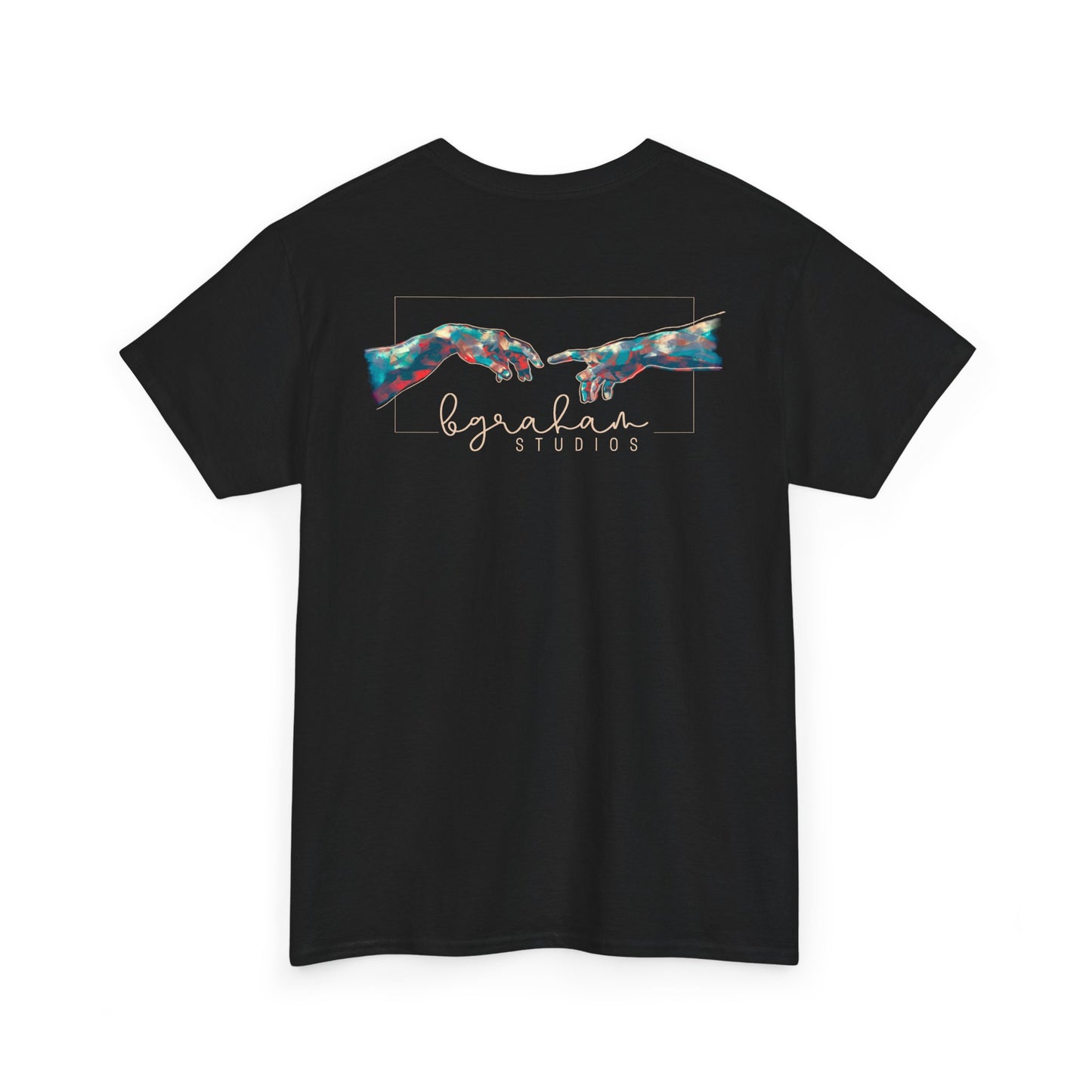 Artistic Unisex Heavy Cotton Tee - Colorful Hands Design