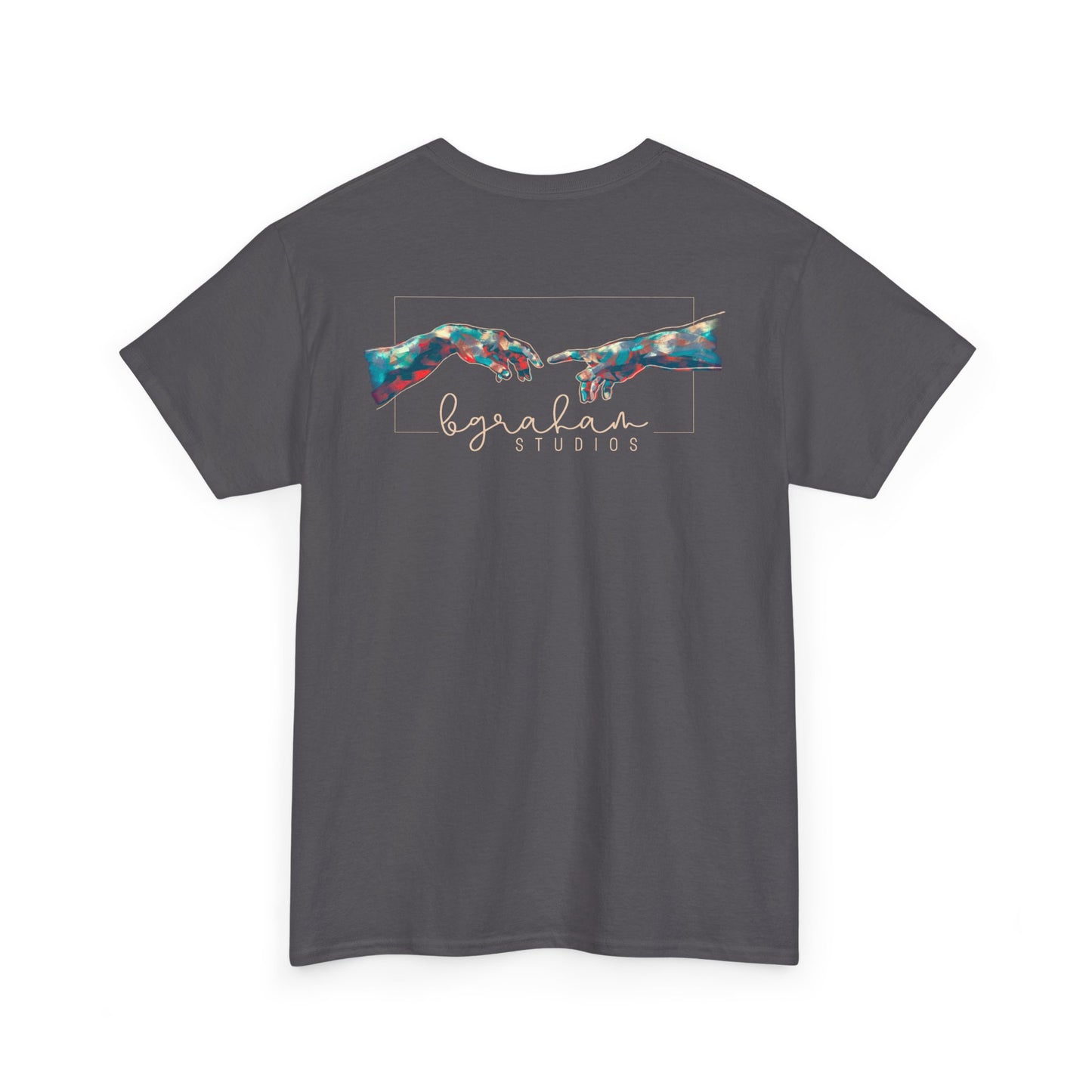 Artistic Unisex Heavy Cotton Tee - Colorful Hands Design