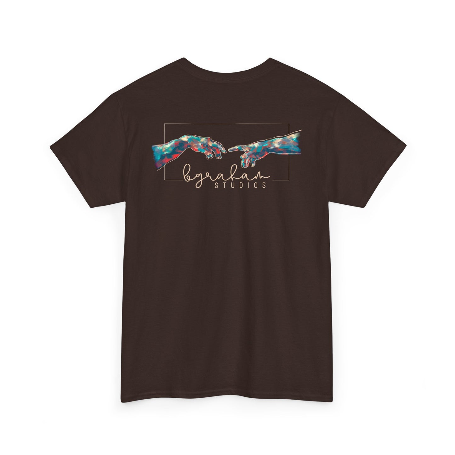 Artistic Unisex Heavy Cotton Tee - Colorful Hands Design