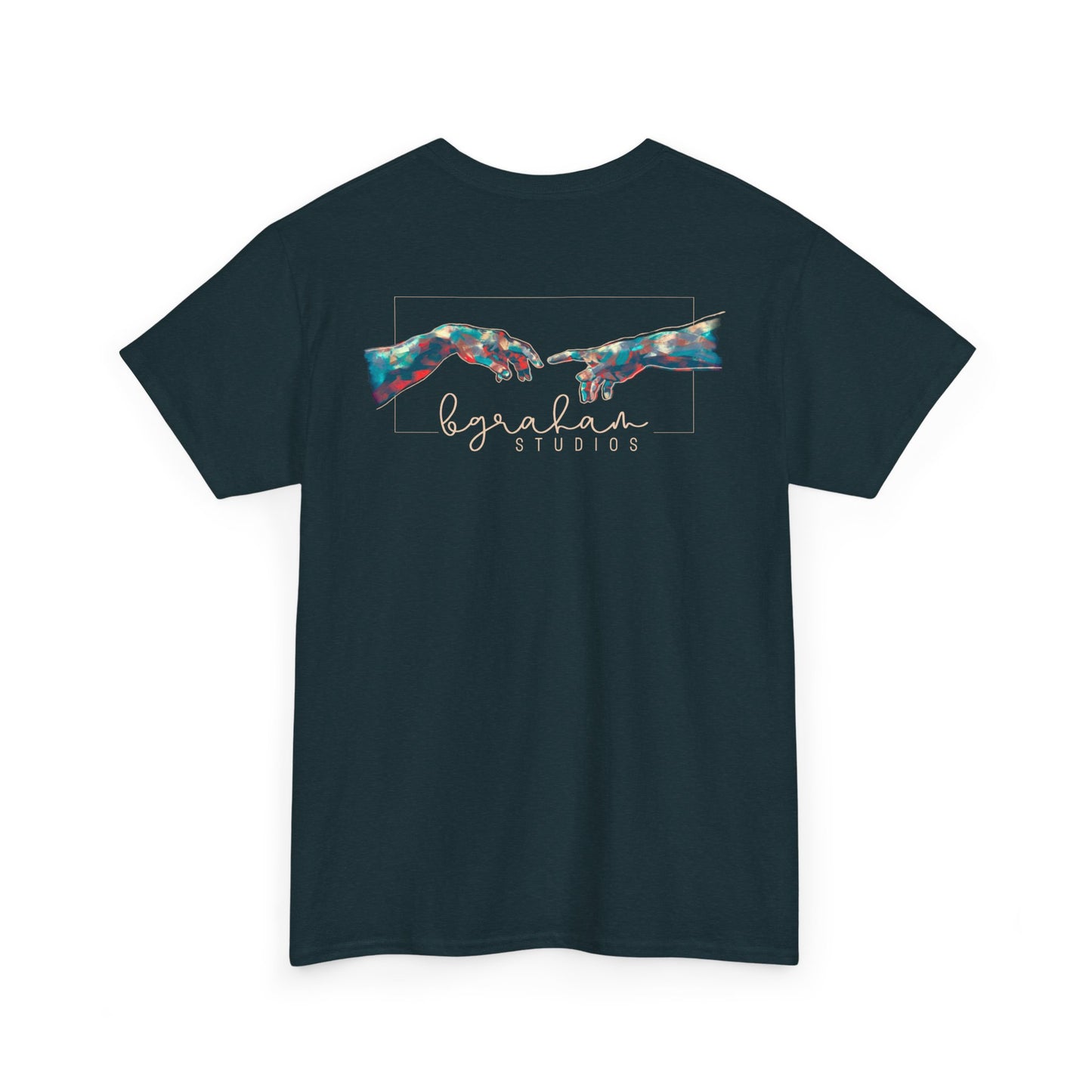 Artistic Unisex Heavy Cotton Tee - Colorful Hands Design