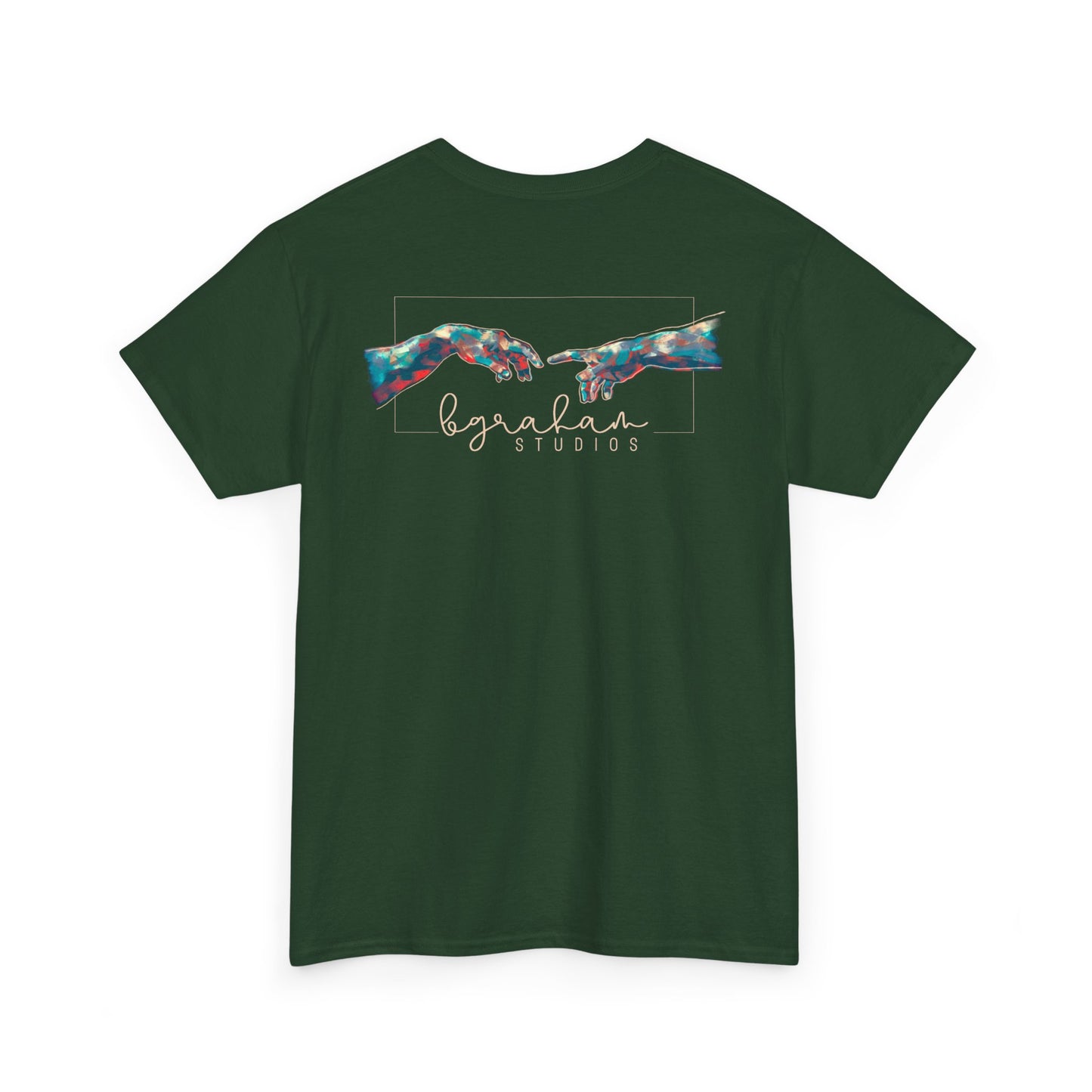Artistic Unisex Heavy Cotton Tee - Colorful Hands Design