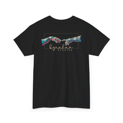 Artistic Unisex Heavy Cotton Tee - Colorful Hands Design