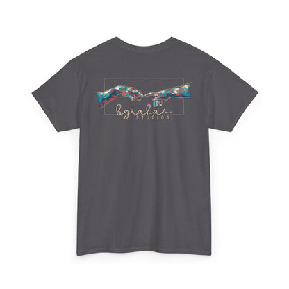 Artistic Unisex Heavy Cotton Tee - Colorful Hands Design