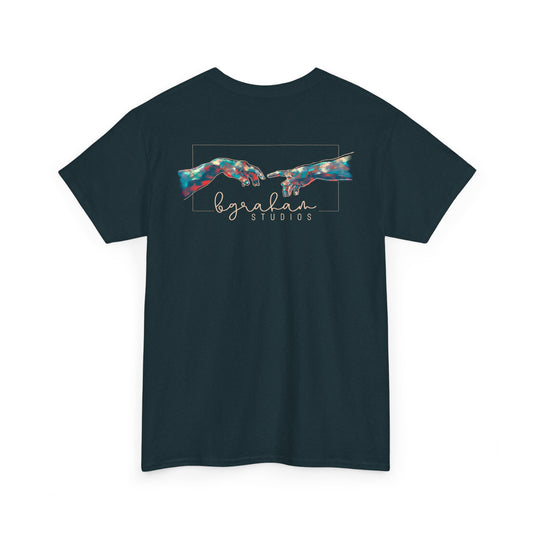 Artistic Unisex Heavy Cotton Tee - Colorful Hands Design