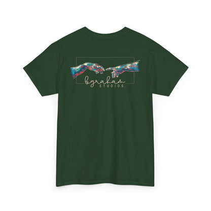Artistic Unisex Heavy Cotton Tee - Colorful Hands Design